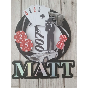 3D 007 James Bond Casino Holographic Card Birthday Cake To..