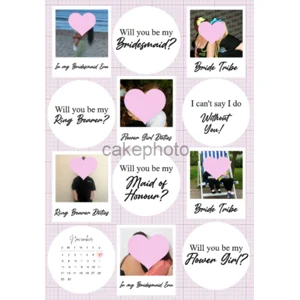 Bride / Groom / Wedding / Polaroid Photo Cupcake Set Pre-cut Edible Images