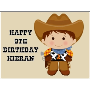 Cute Cowboy Edible Image