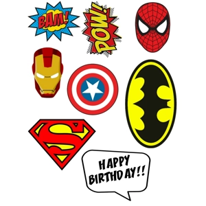 Superhero Theme Individual Edible Images
