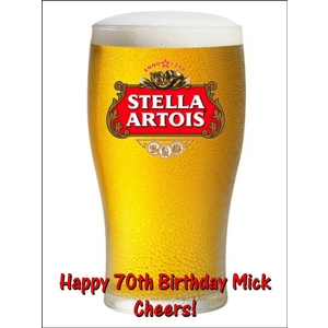 Pint of Stella Artois Lager Edible Image