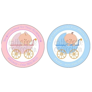 Christening Baby Pram / Baby Shower / Pink or Blue Edible ..