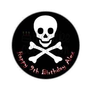 Pirate Skull and Crossbones / Jolly Roger Edible Image