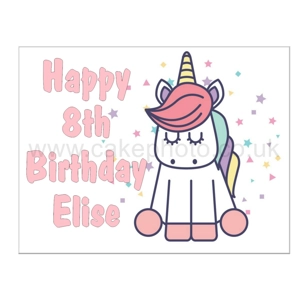 Shy Unicorn Edible Image