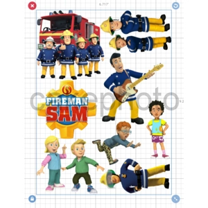 Fireman Sam Characters and Logo Individual Edible Images