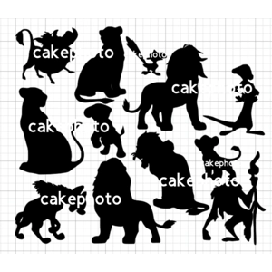 Silhouettes - Lion King Characters Edible Images