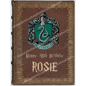 Harry Potter Slytherin Book Edible Image