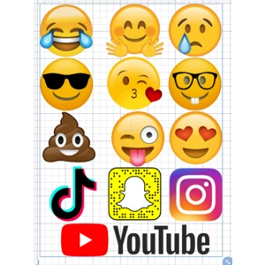 Emojis and Social Media Icons Individual Edible Images