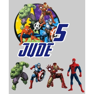 Avengers Card Cake Topper Set