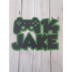 Gamer Controller Glitter Card Cake Topper