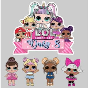 LOL Dolls Card Cake Topper Set