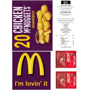 McDonalds McNugget, Sauce and Edible Receipt Labels