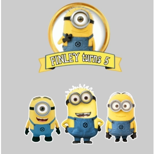 Minions Card Cake Topper Set
