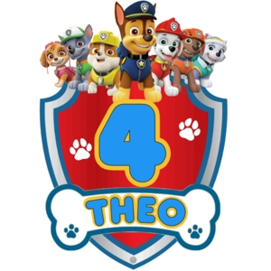 3D Paw Patrol Glitter Card Cake Topper