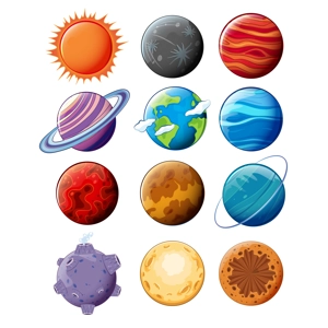 Space Theme / Planets / Solar System Individual Edible Images