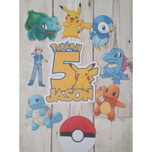 Pokemon Pikachu Card Cake Topper Set