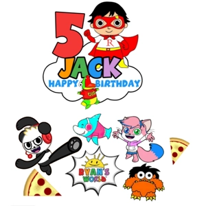 Ryan's World Card Cake Topper Set