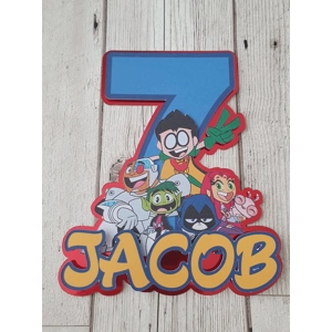 3D Teen Titans Go Card Cake Topper