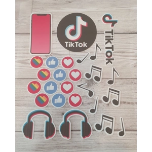 TikTok Logo and Musical Individual Edible Images