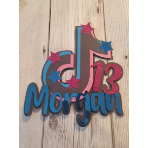 3D TikTok Card Birthday Cake Topper