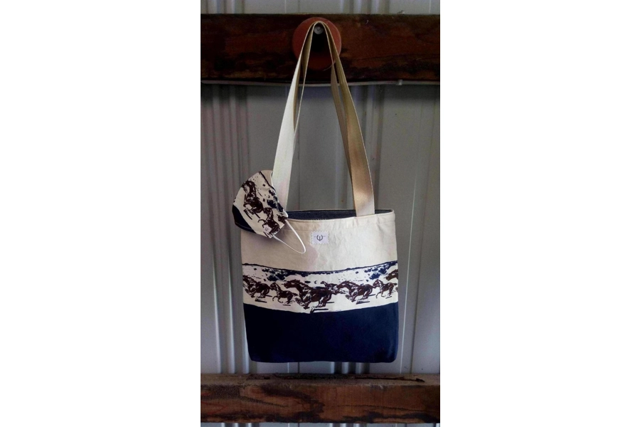 Horse Reversible Tote Bag and Face Mask