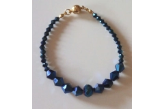 Opaque metallic blue crystal bracelet