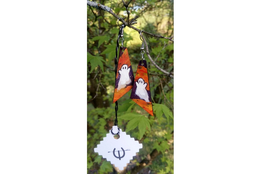 Triangle Halloween Ghost Earrings