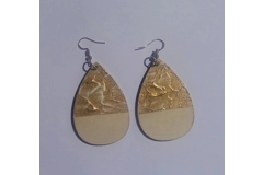 Gold Marble Look Teardrop Earrings