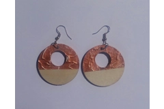 Copper Marble Look Round Earrings