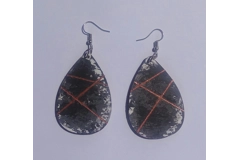 Teardrop Wooden Abstract Earrings #3