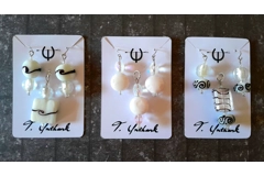 Beaded Earrings and Matching Pendants