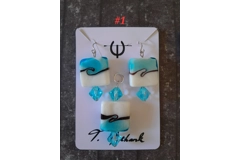 Beaded Earrings and Matching Pendants