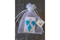 Beaded Earrings and Matching Pendants