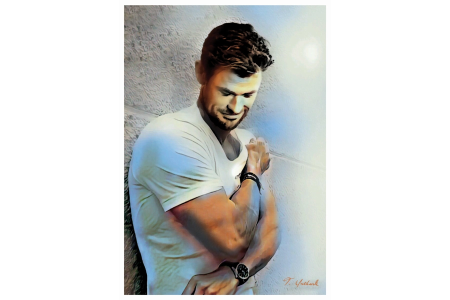 Chris Hemsworth Digital Art Print