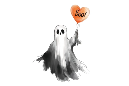 Halloween Ghost With Balloon Halloween Ghost With Balloon