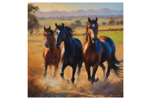 Horse Galloping In The Austr.. Horse Galloping In The Austr..