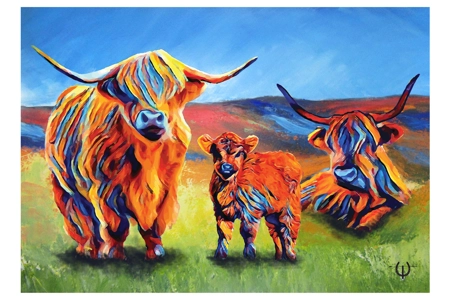 Highland Cow Trio Mixed Medi.. Highland Cow Trio Mixed Medi..