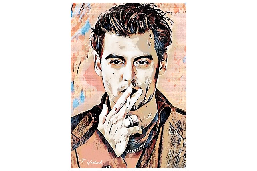 Young Johnny Depp Digital Art Print