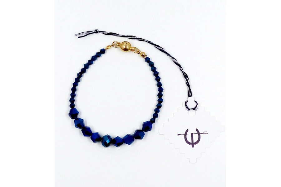 Opaque metallic blue crystal bracelet