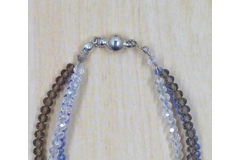 White blue and grey crystal bead twisted bracelet