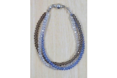 White blue and grey crystal bead twisted bracelet