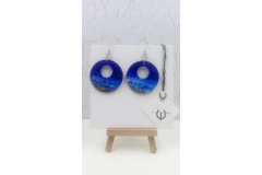 Round Wooden Abstract Earrings #2