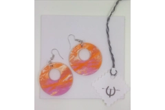 Round Wooden Abstract Earrings #1
