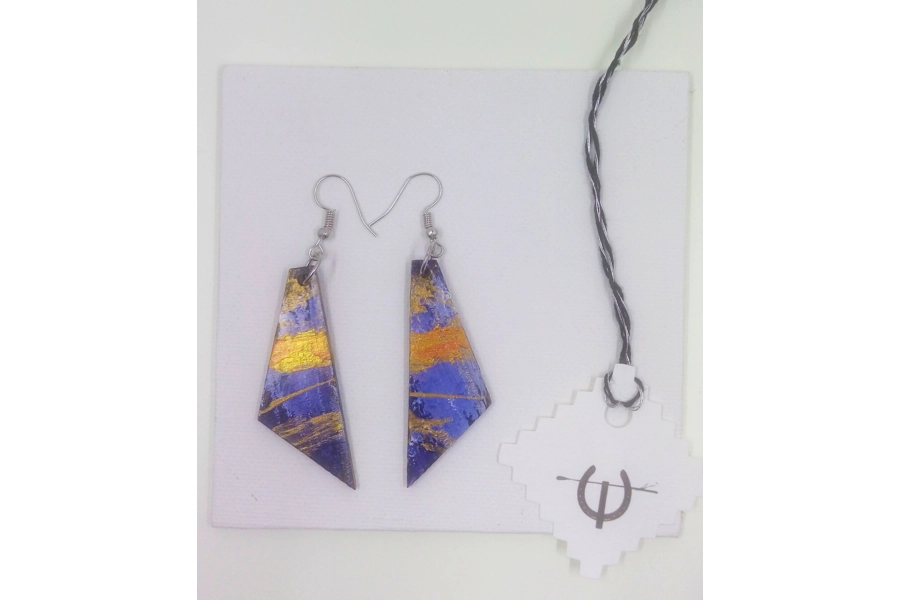Triangle Wooden Abstract Earrings #1