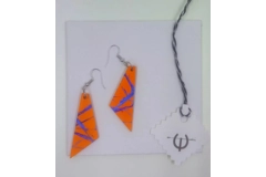 Triangle Wooden Abstract Earrings #2