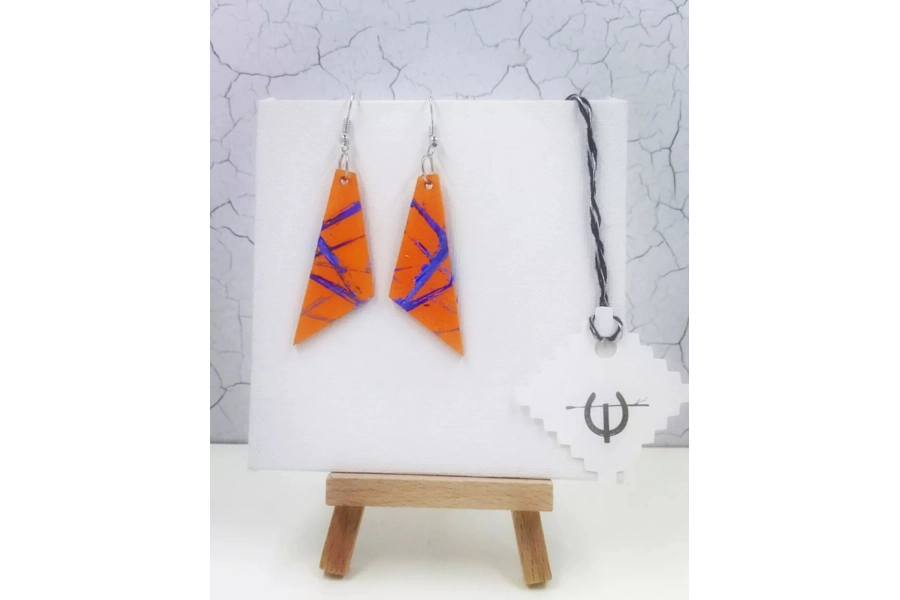 Triangle Wooden Abstract Earrings #2