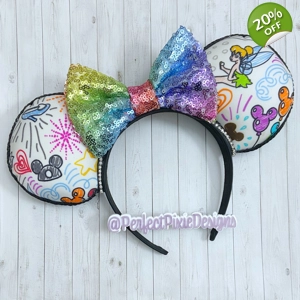 Authentic Disney Dooney Sketch Ears - Tinkerbell