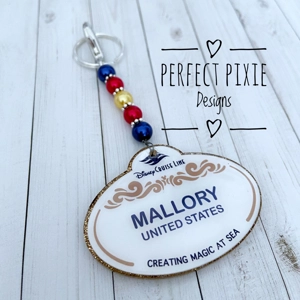 Cast Member Name Tag Keychain/Bag Charm