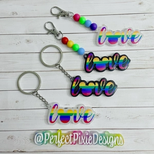 Mouse Love Rainbow Pride  Keychain/Bag Charms
