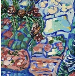 Mini australian sheperd in a festive bedroom